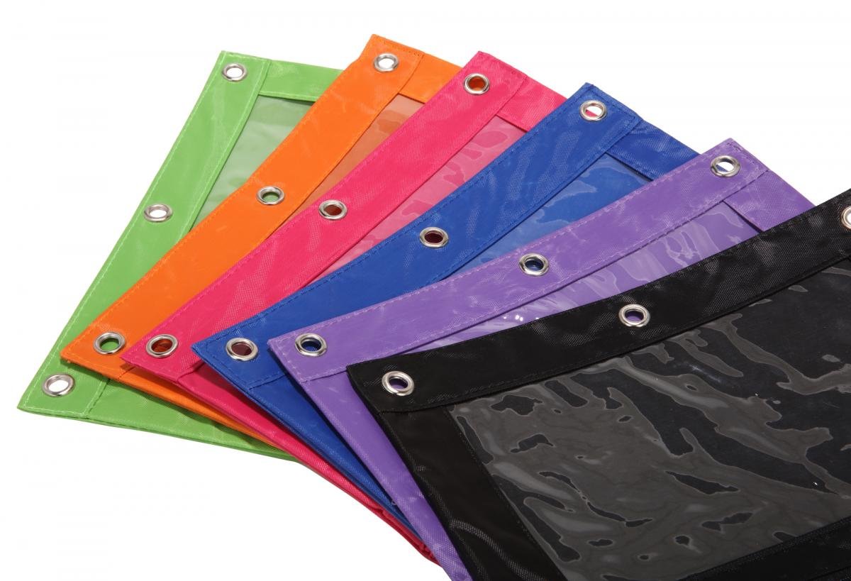 Zippered 3-Ring Binder Pouch with Clear Window - 8 Pack Light Blue School & Office Supplies for Classroom Organization, Homework, and Stationery Storage