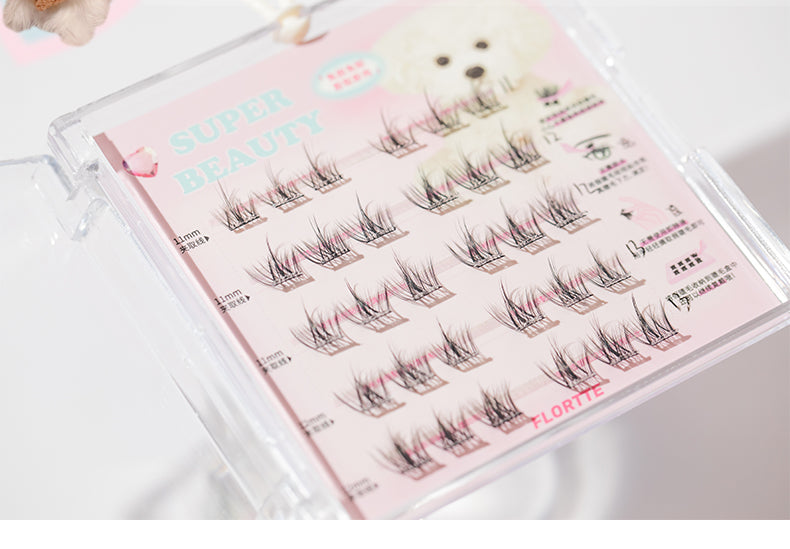 FLORTTE Self Adhesive Clustered False Eyelashes - Natural Looking Volume Lashes for Everyday Wear & Special Occasions