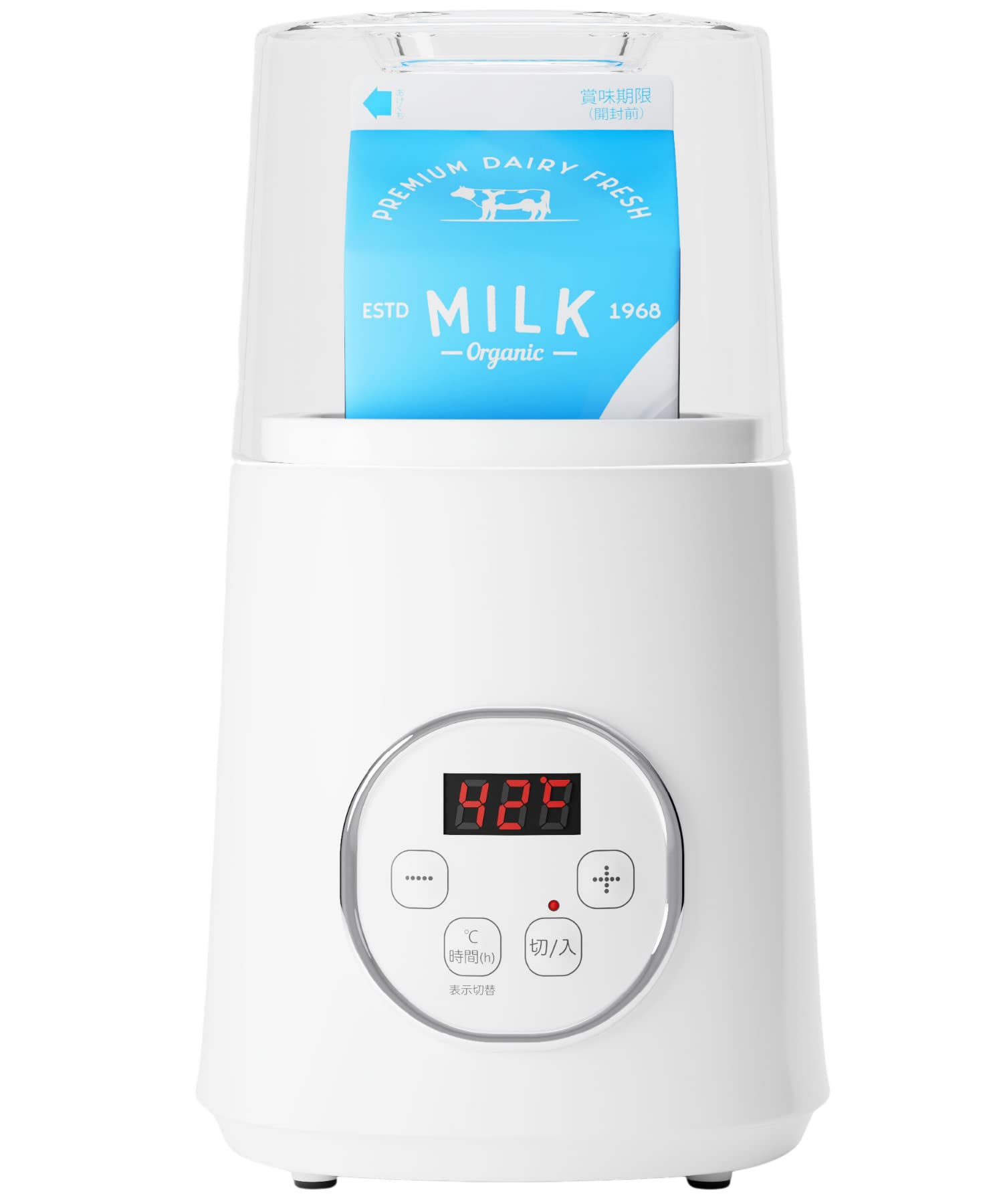 Premium Stainless Steel Yogurt Maker with Temperature Control - Perfect for Homemade Greek Yogurt, Soy Milk & Lactobacillus Fermentation (White) | Ideal for Healthy Breakfast, Snacks & Probiotic Recipes