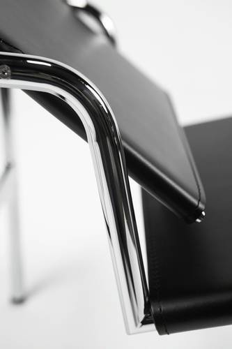 Le Corbusier LC1 Basculant Sling Chair - Genuine Black Leather Modern Lounge Chair for Living Room, Office & Reading Nook