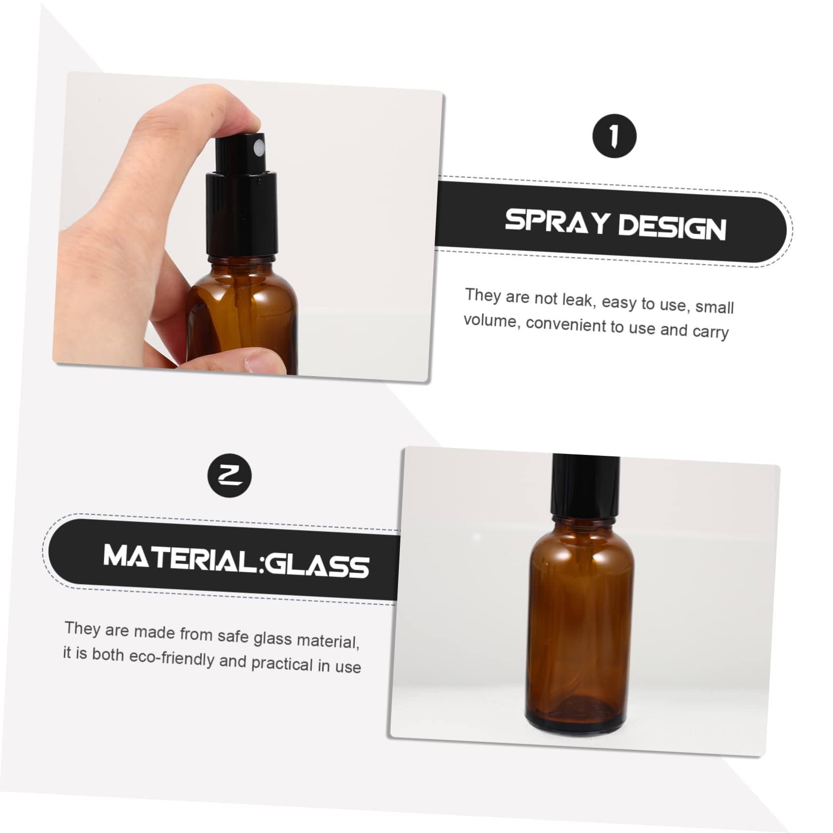 12 Pack Essential Oil Spray Bottles - Glass Travel Perfume Atomizer with Fine Mist for Aromatherapy, DIY Terrarium, Home & Beauty Use - Portable Refillable Sprayer for On-the-Go