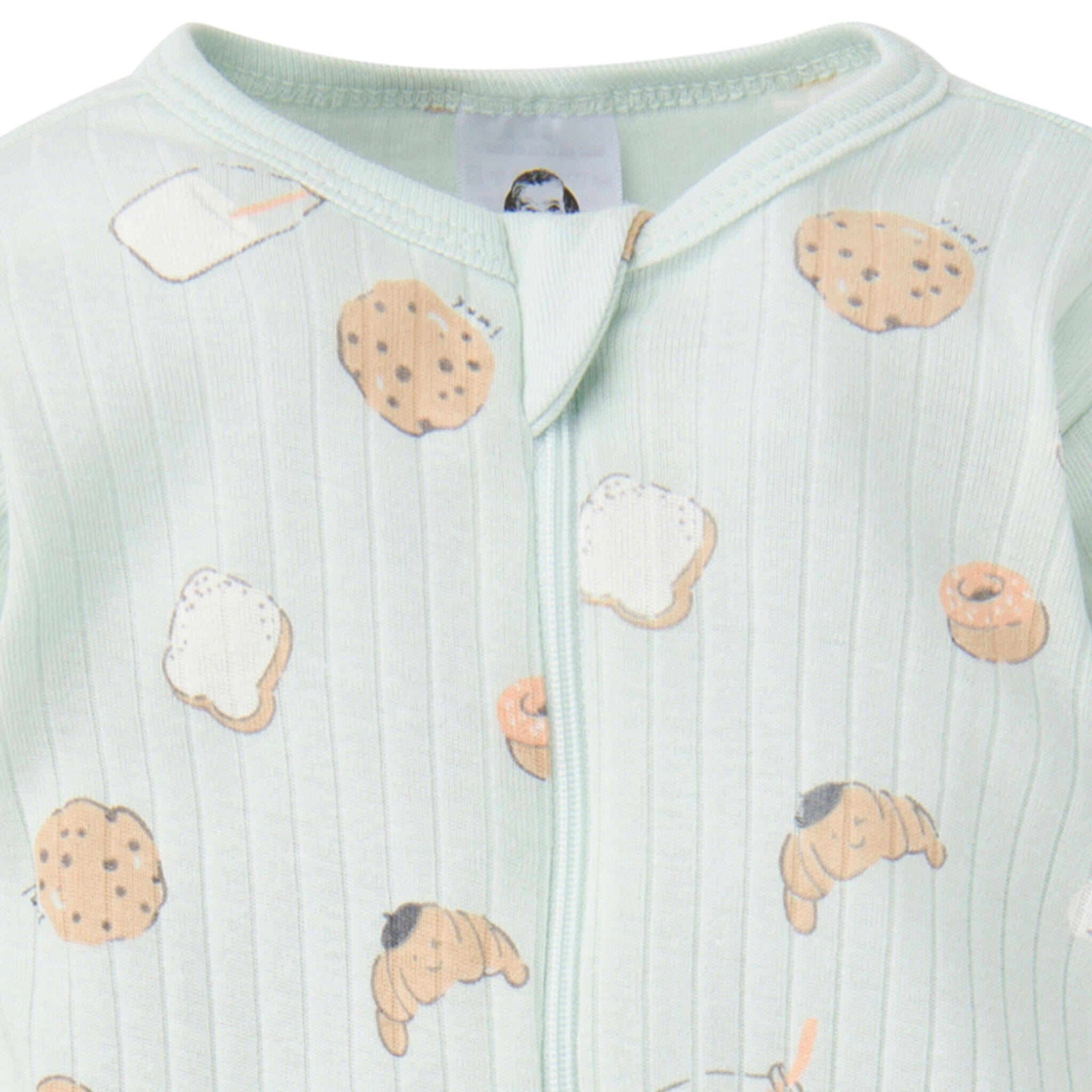 2 Pack Neutral French Baby Sleep 'N Plays - Soft & Cozy Newborn Rompers for Boys & Girls - Perfect for Breakfast, Lounging & Playtime