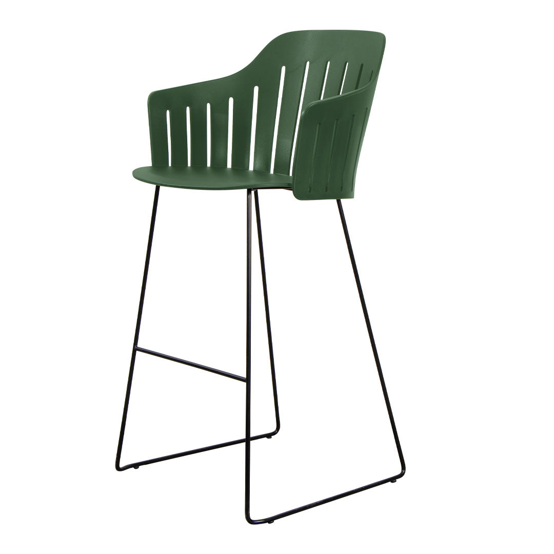 Premium Outdoor Bar Chair with Sled Base - Includes Comfortable Back & Seat Cushions - Perfect for Patio, Deck, Poolside & Backyard Relaxation
