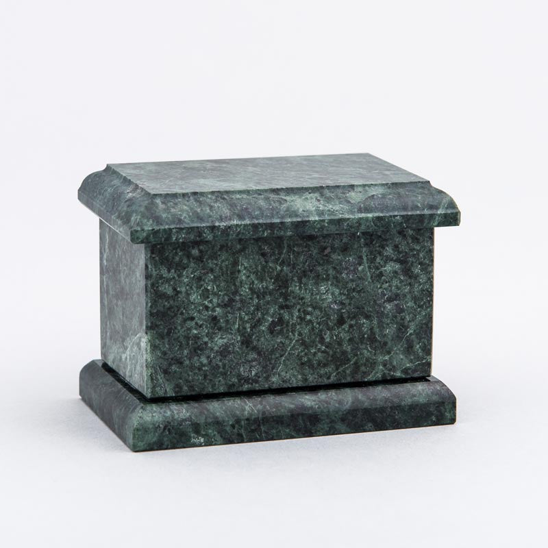Evermore Rectangle Natural Marble Keepsake Urn in Green - Elegant Memorial Urn for Ashes, Eco-Friendly Marble Cremation Urn for Loved Ones, Perfect for Home Memorials, Funeral Services & Memory Displays