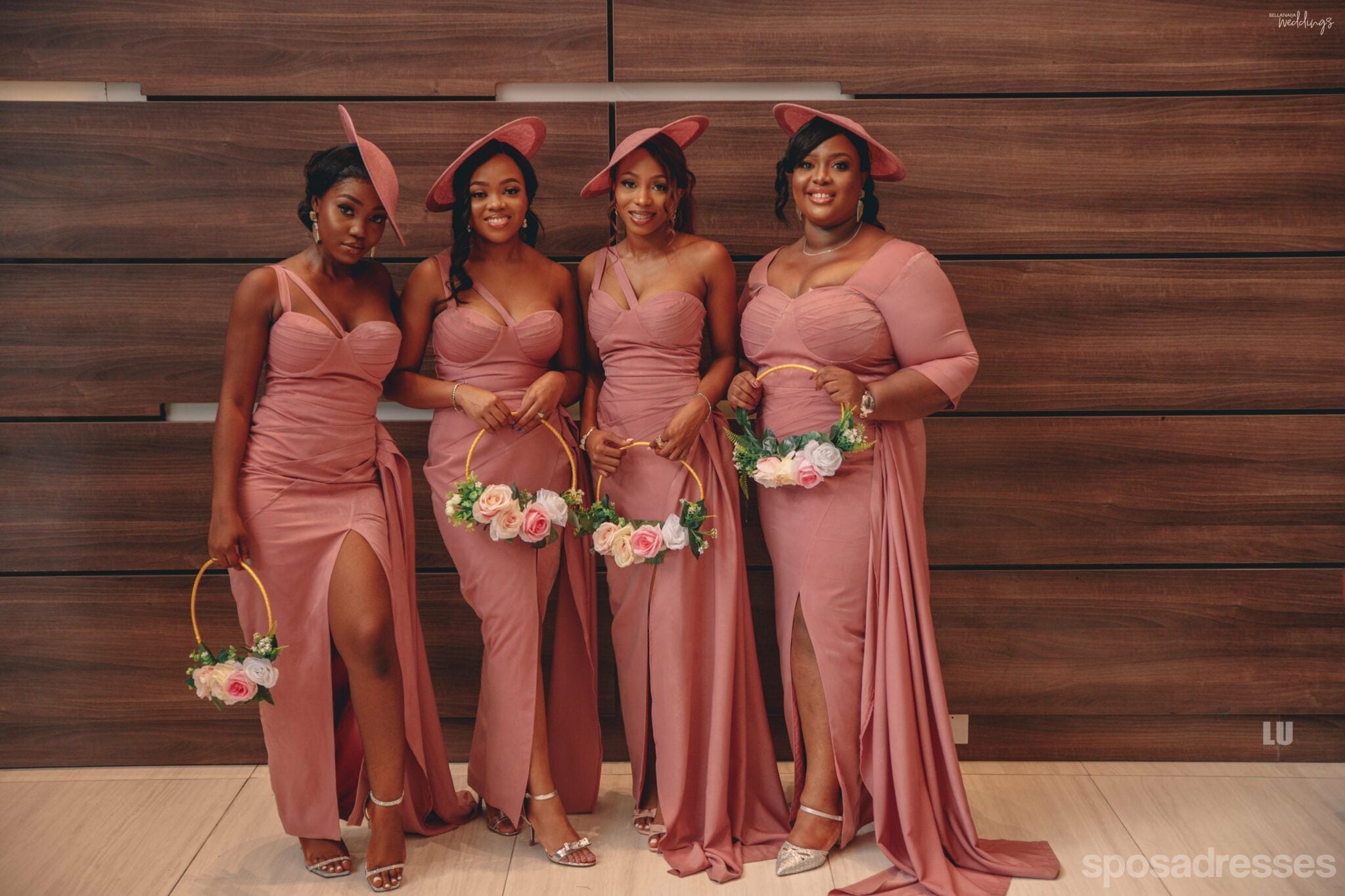 Elegant Mismatched Pink Mermaid Bridesmaid Dresses with High Slit - WG1391 | Affordable Long Formal Gowns for Weddings, Prom & Special Occasions