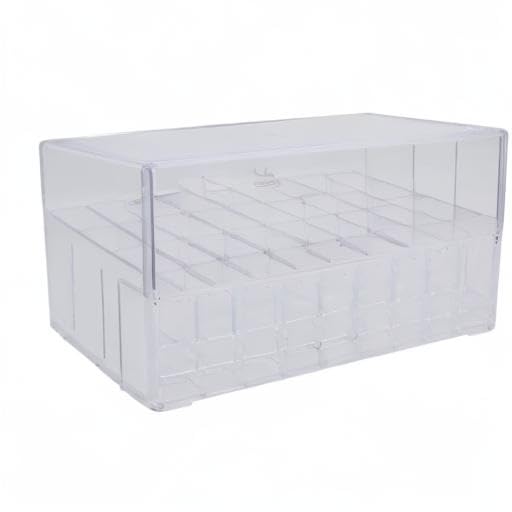 MAVIS LAVEN 36 Grid Clear Makeup Organizer - Dustproof Transparent Cosmetic Storage Case for Lipstick, Jewelry & Makeup Brushes | Perfect for Vanity, Bathroom & Travel Organization