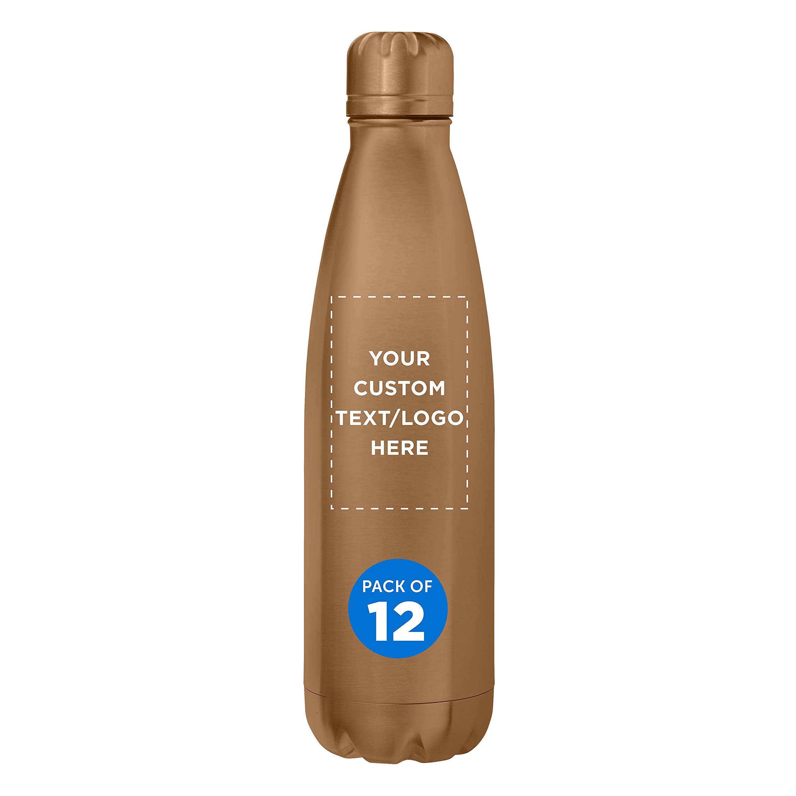 12 Pack Cosmo Cola Shaped Stainless Steel Water Bottles - 25oz Double Wall Insulated, BPA Free, Spill Proof - Custom Text & Logo Printing - Perfect for Office, Gym, Travel & Outdoor Activities