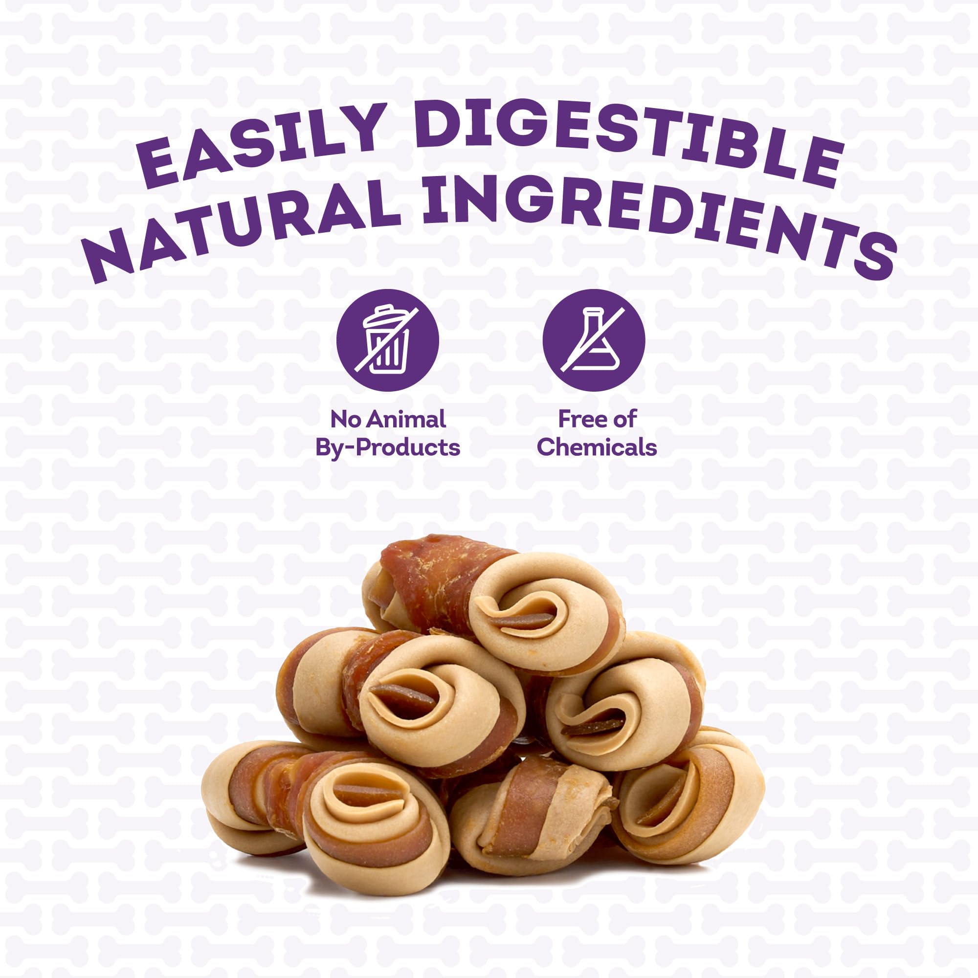 IncrediChews Chicken Wrapped Dog Chew Treats - Natural Dental Bones for Medium & Large Dogs - 6 Count Pack - Long-Lasting Chew for Aggressive Chewers & Teeth Cleaning