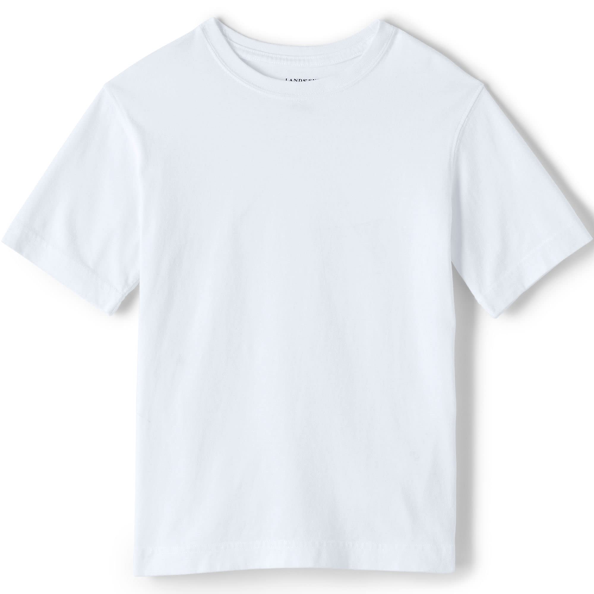 Lands' End Boys' Short Sleeve Essential Uniform T-Shirt for School - Comfortable Cotton Tee for Everyday Classroom Wear