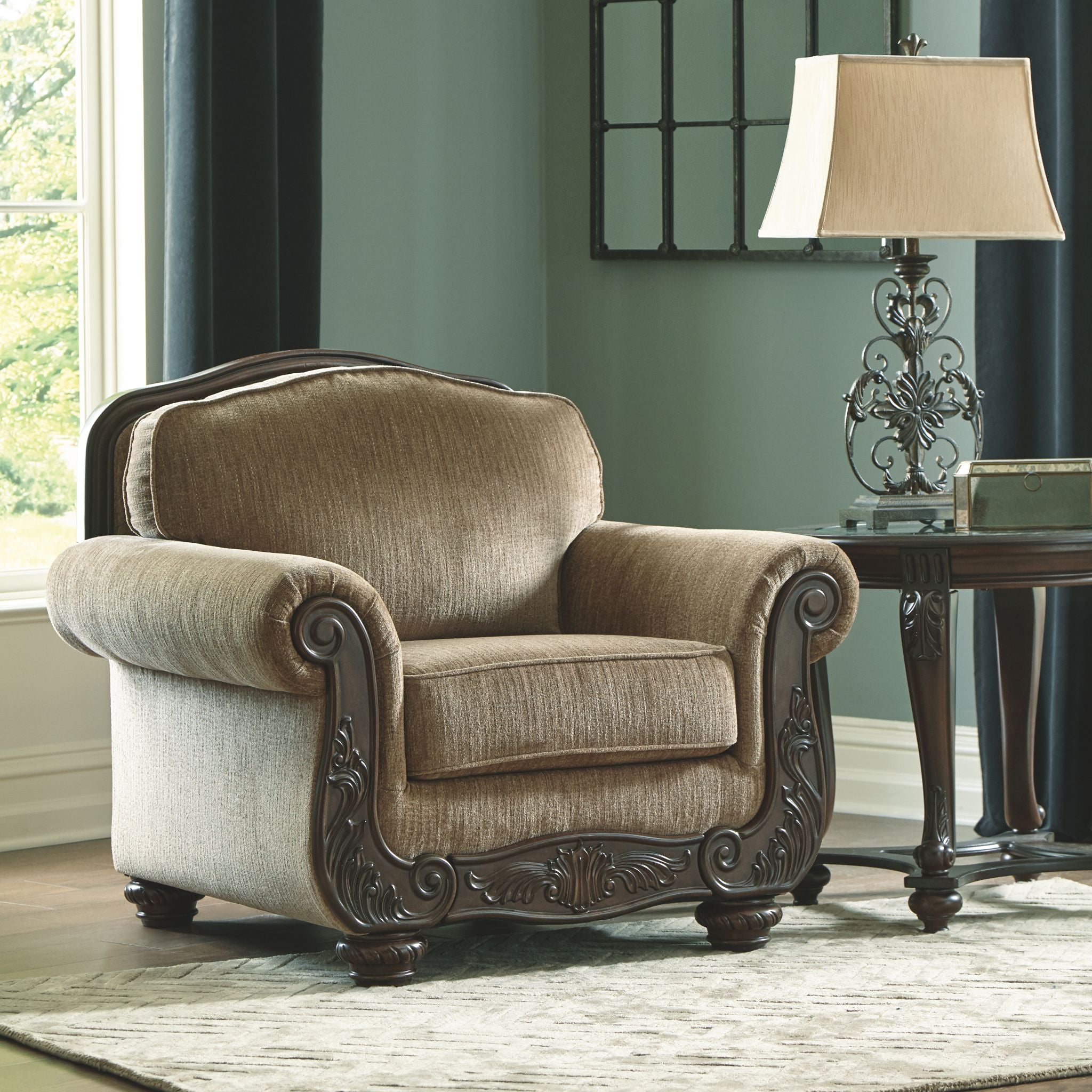 Briaroaks Mocha Accent Chair - Stylish Living Room Seating for Home, Office & Lounge - Comfortable Upholstered Armchair with Modern Design