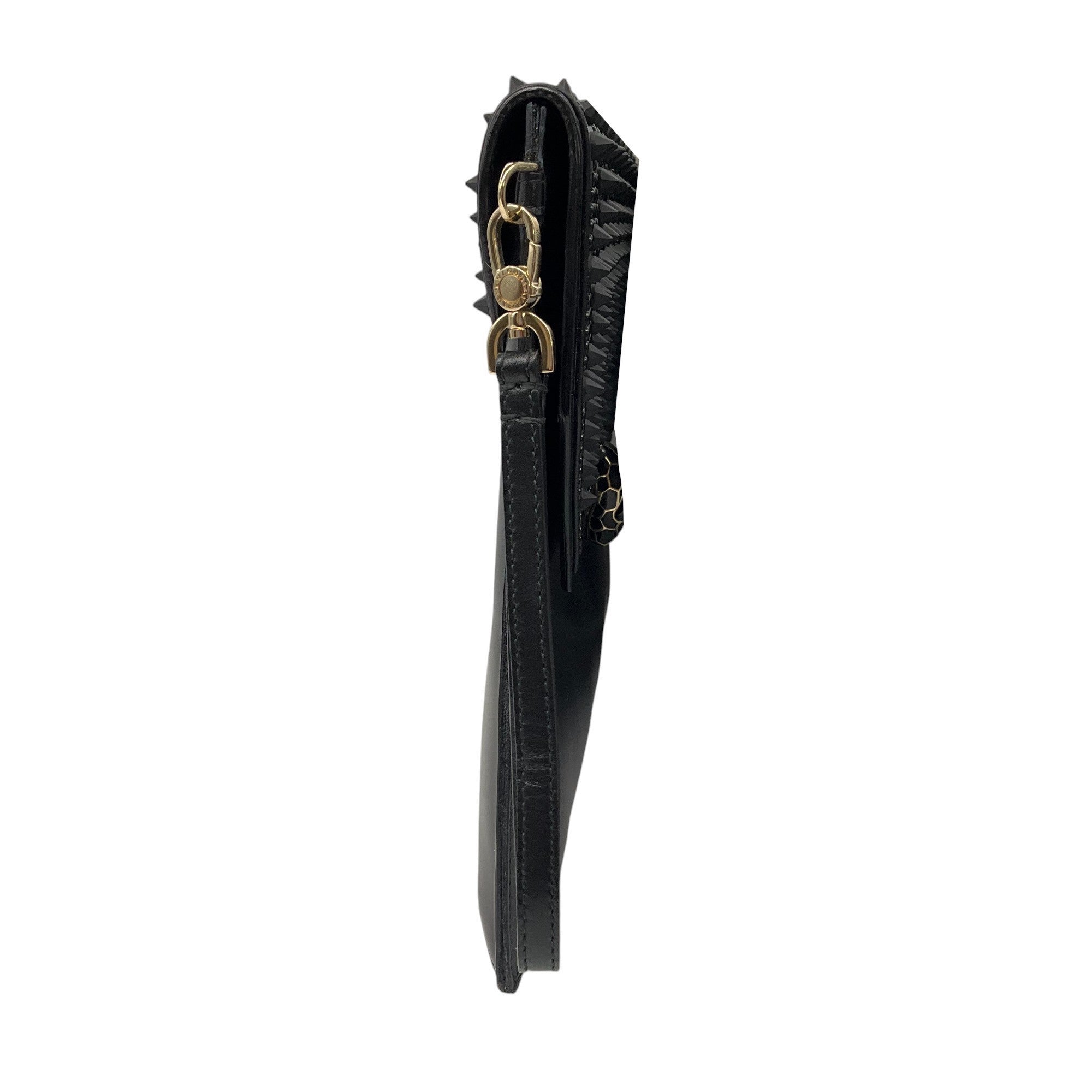 Bulgari x Nicholas Kirkwood Black Studded Leather Serpenti Forever Envelope Clutch Bag - Luxury Designer Handbag for Women, Evening Parties & Special Occasions