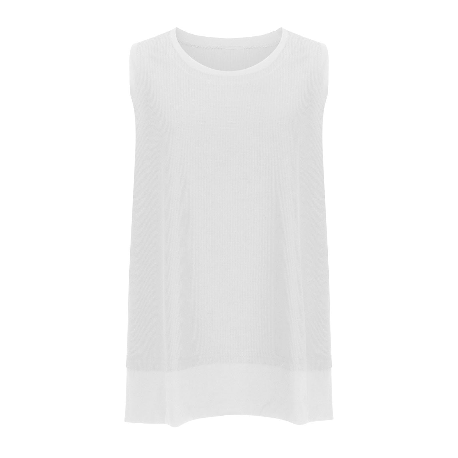 Women's Loose Fit Waffle Knit Tank Top - Scoop Neck Sleeveless Summer Tunic Top for Casual & Dressy Wear | Perfect for Beach, Vacation & Everyday Outfits 2024