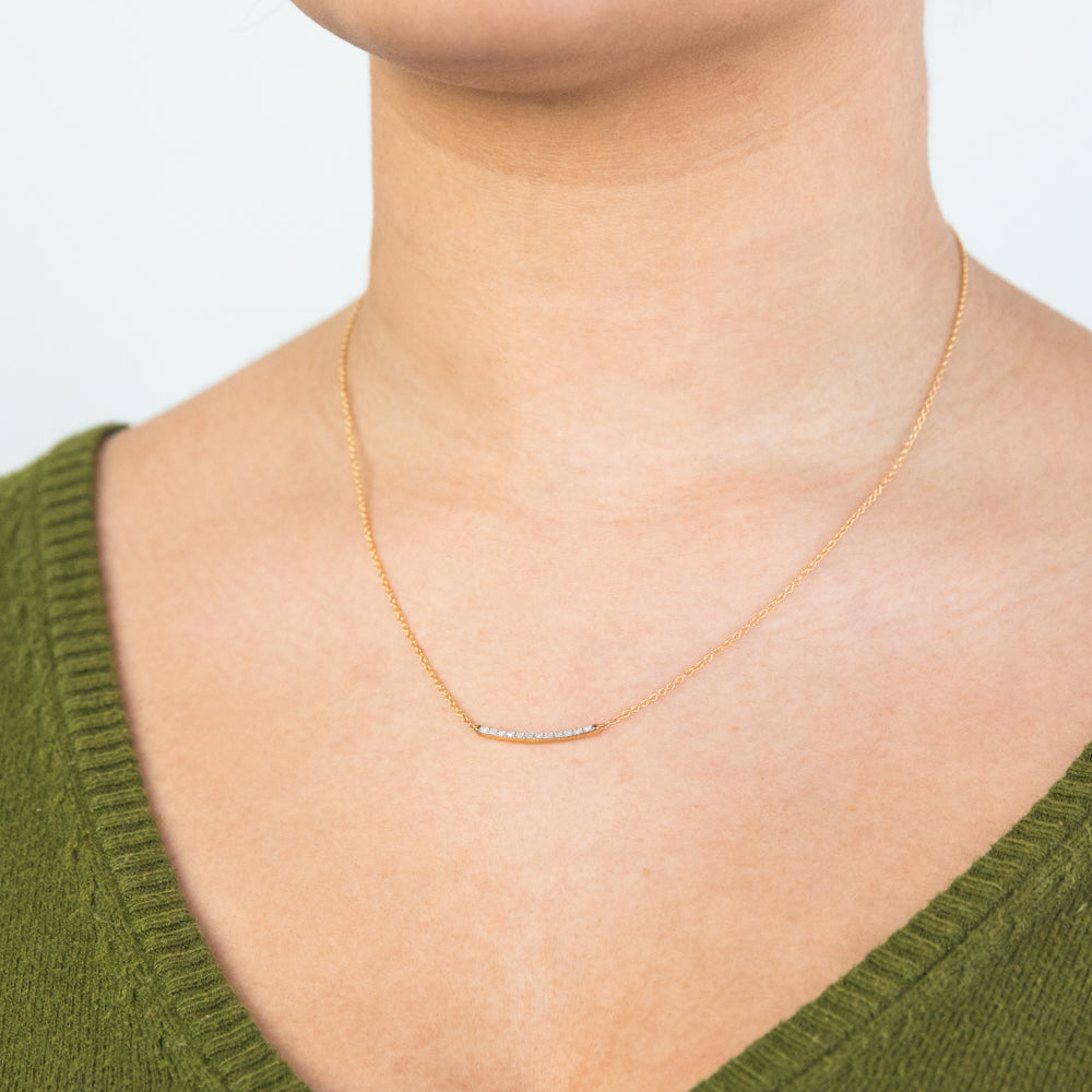 9ct Yellow Gold 42cm Diamond Chain Necklace - 12 Genuine Diamonds for Women | Perfect for Gifts, Anniversaries & Special Occasions