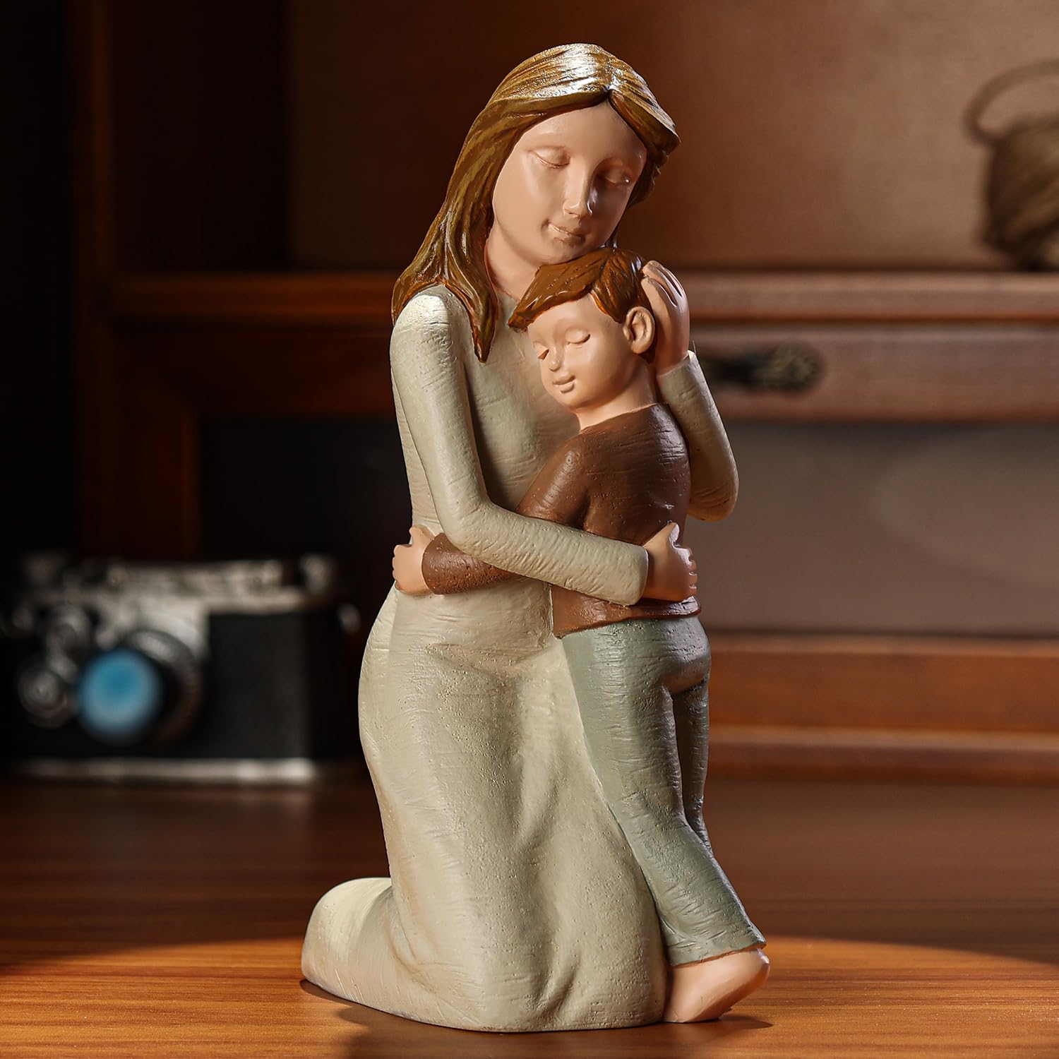 Hand-Painted Mother & Son Figurine - Gift for Mom's Birthday, Mother's Day | Home Decor
