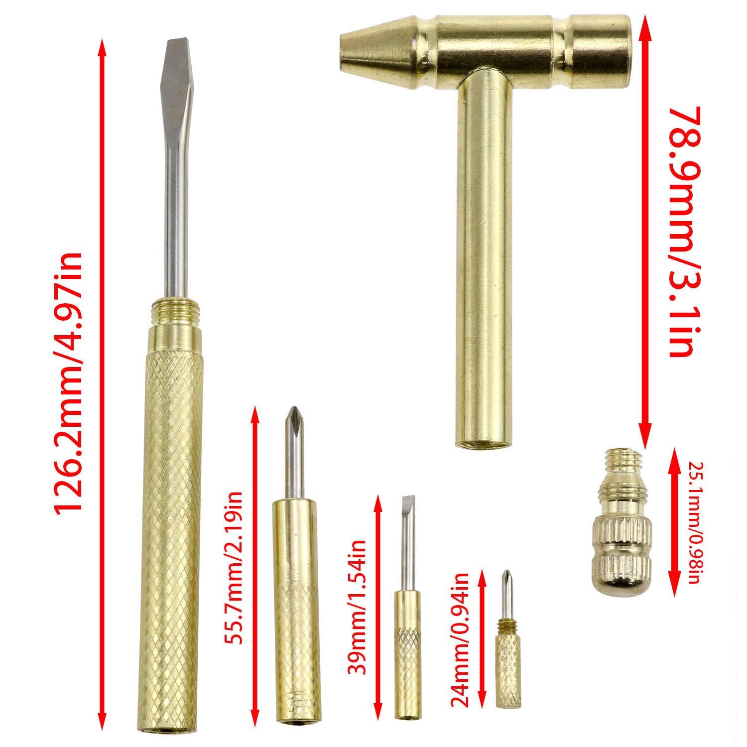 6-in-1 Micro Copper Hammer - Multifunctional Mini Hammer with Screwdriver for Watch Repair, Jewelry Making & Nut Cracking (1PC) | Perfect for Watchmakers, Jewelers & DIY Enthusiasts