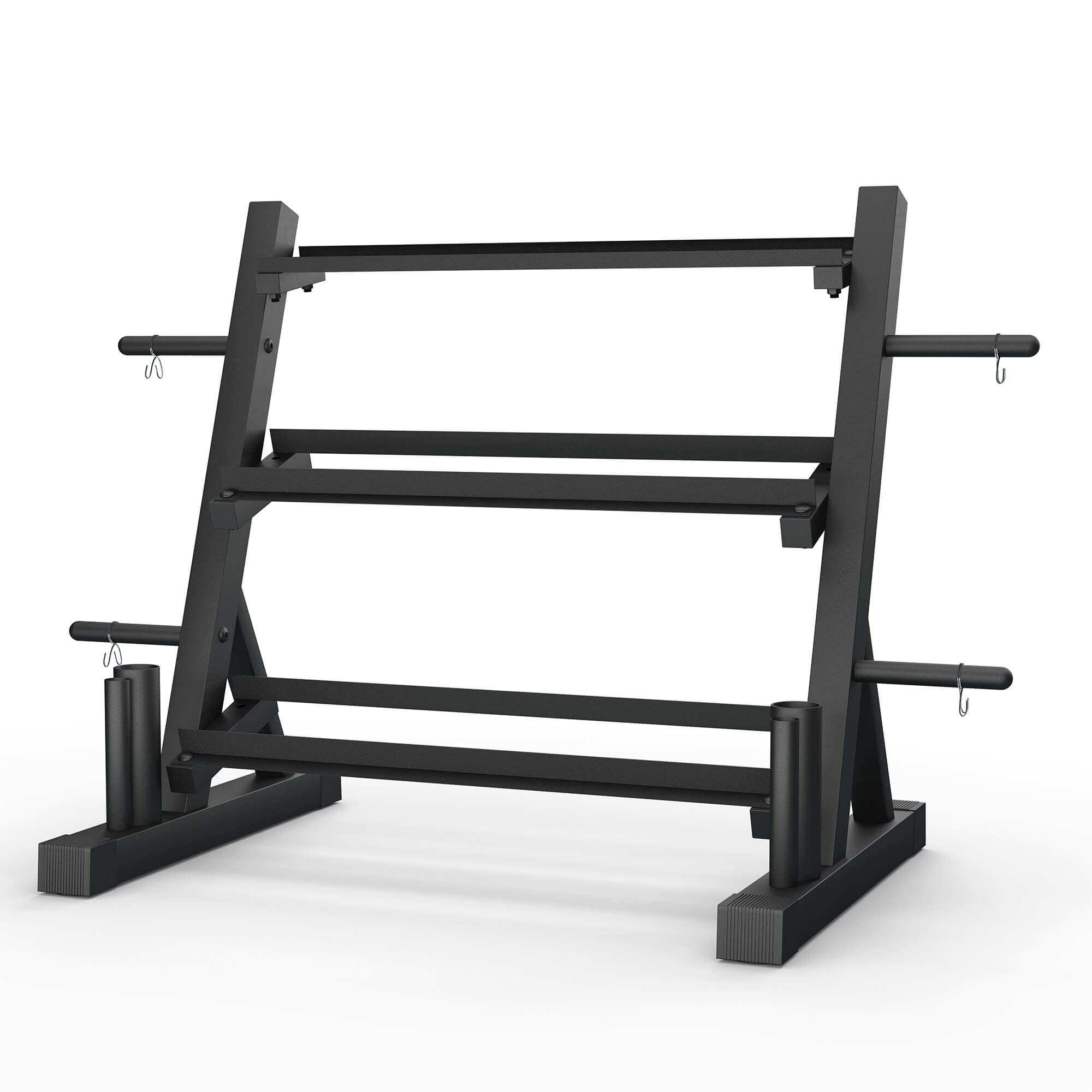 Multifunctional Dumbbell Rack & Weight Stand for Home Gym - Organize Dumbbells, Weight Plates & Curl Bars - Perfect for Garage, Basement & Home Workout Spaces