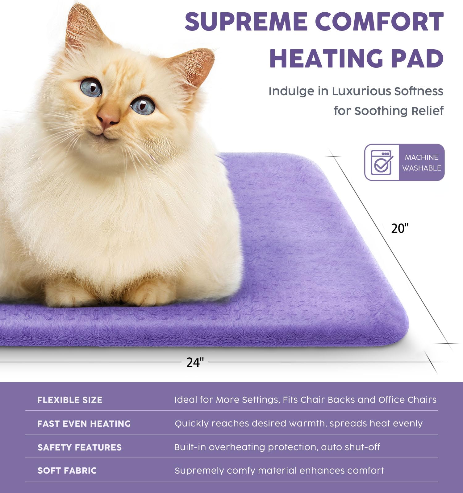 Electric Heating Pad for Back Pain Relief - 24
