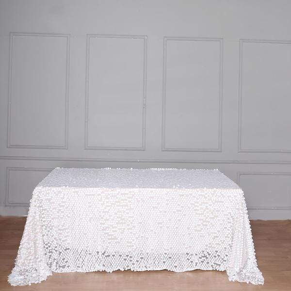 90x156 Inch Large Payette Sequin Rectangular Tablecloth - Elegant Glitter Table Cover for Wedding, Party, and Holiday Decorations