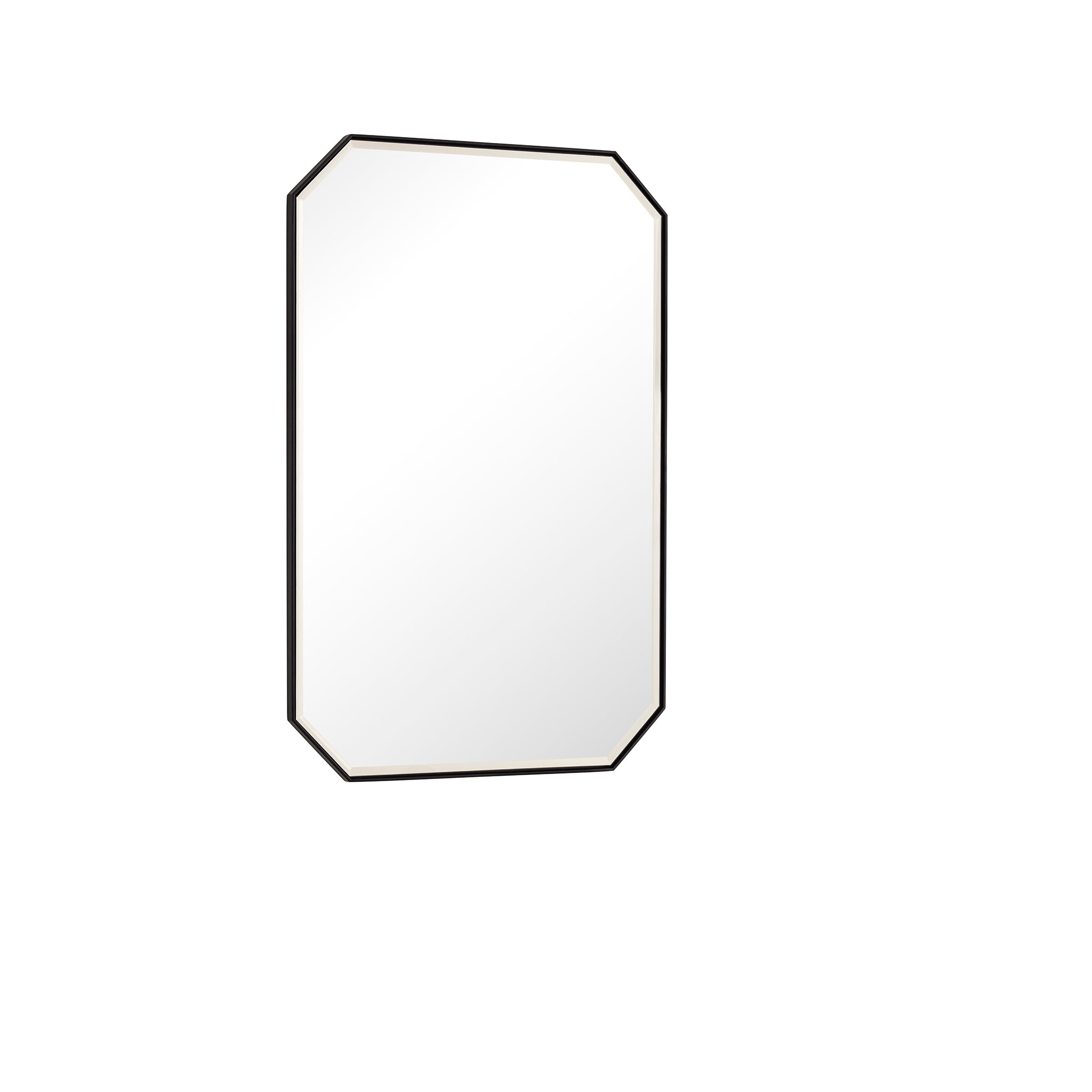 Rohe 24-Inch Matte Black Wall Mirror - Modern Decorative Mirror for Bathroom, Bedroom & Living Room - Perfect for Home Decor and Vanity Use