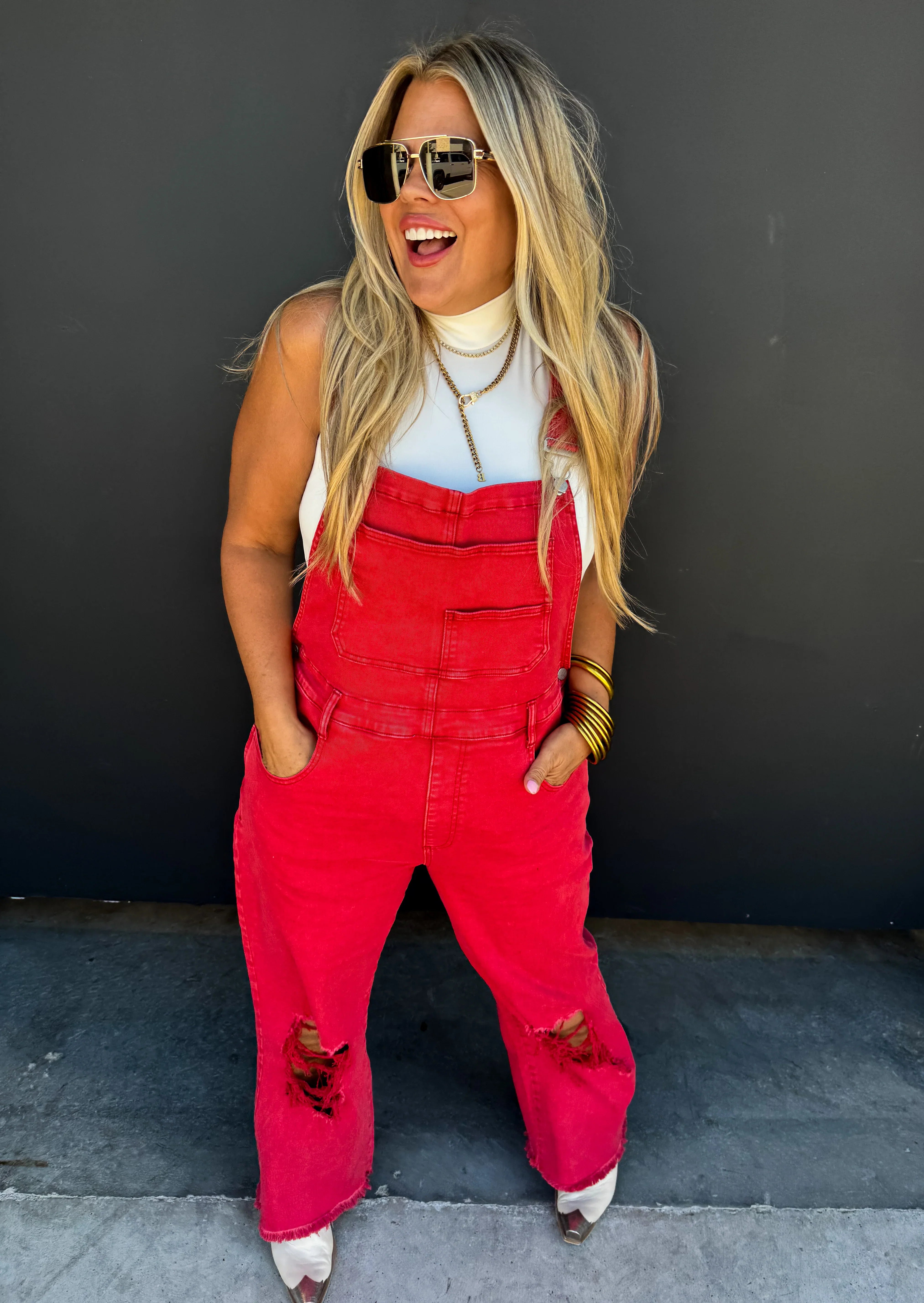 PREORDER: Dahlia Crop Wide Leg Overalls for Women - Denim & Black | Casual Outfit, Streetwear Fashion, Spring Summer Jumpsuit