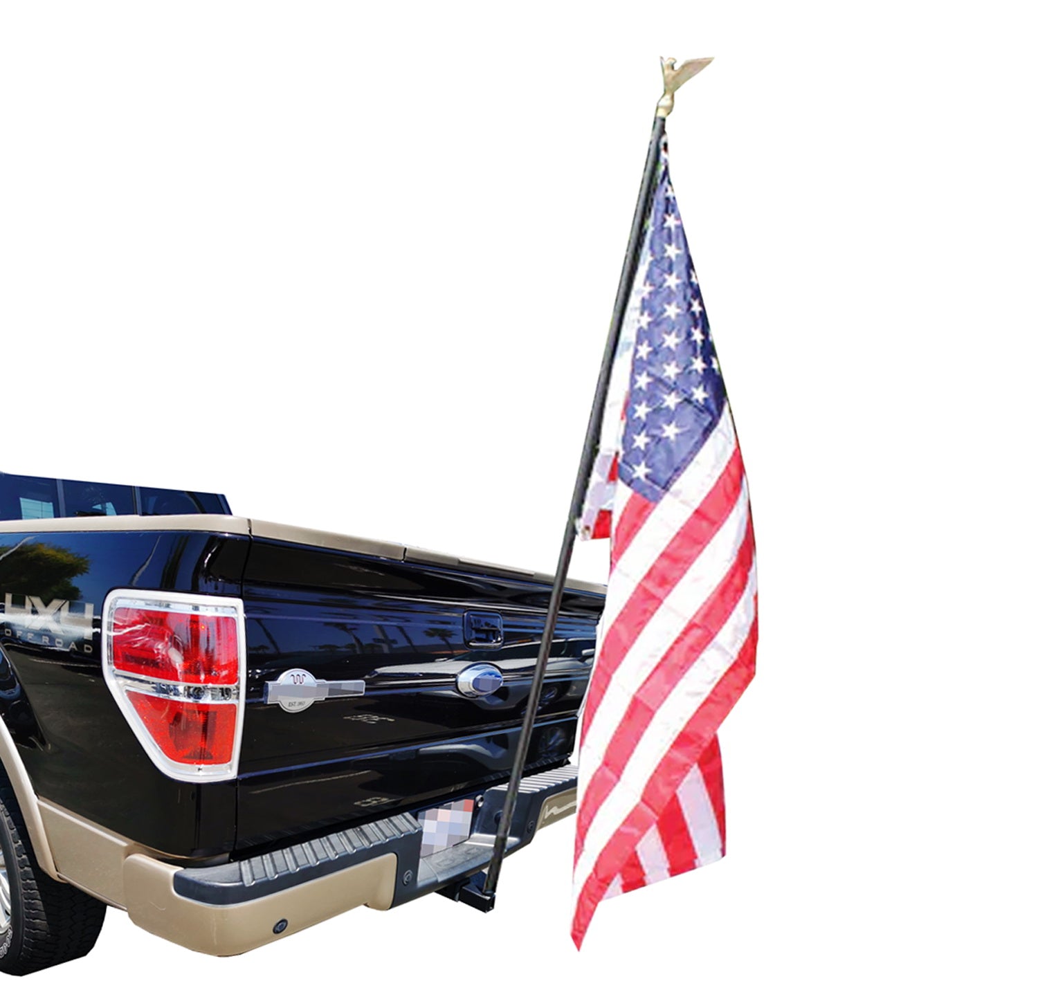 2 Inch Standard Tow Hitch Receiver Mount Flagpole Holder for Truck, SUV, Trailer - Heavy Duty Flag Pole Mount for Camping, Tailgating, Parades & Outdoor Events
