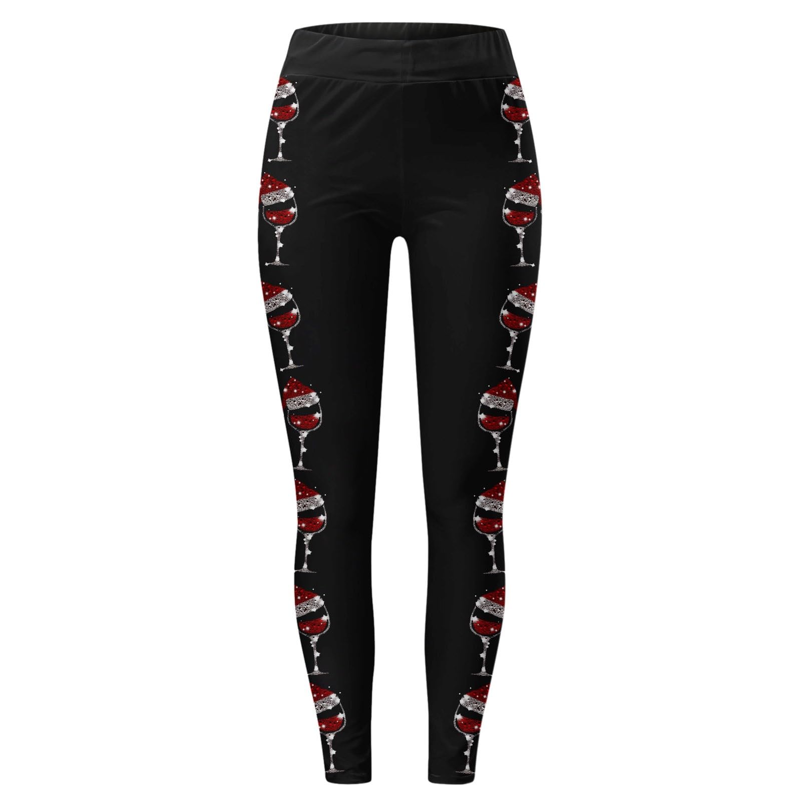 Rvidbe Women's Christmas Fleece-Lined Leggings - High Waist Tummy Control Yoga Pants with Beer Print, Butt Lifting & Buttery Soft for Petite Women | Perfect for Holiday Parties, Winter Workouts & Casual Wear
