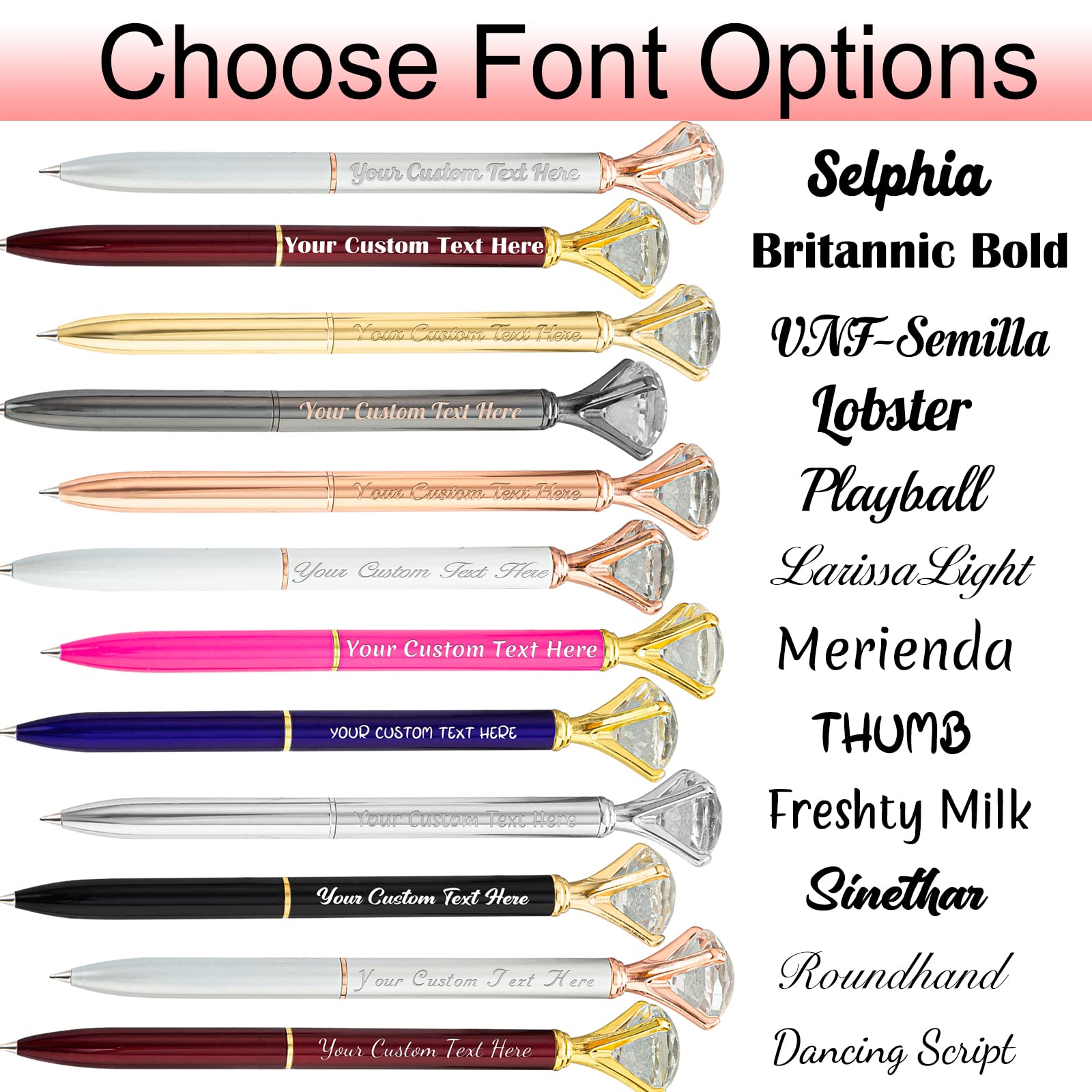 70 PCS Diamond Ballpoint Pens with Crystal - Personalized Bulk Pens with Free Name Engraving, Custom Wine Red Ink Stylus - Perfect Gift for Women, Girls, Weddings & Birthdays - Elegant Writing for Office, School & Special Occasions