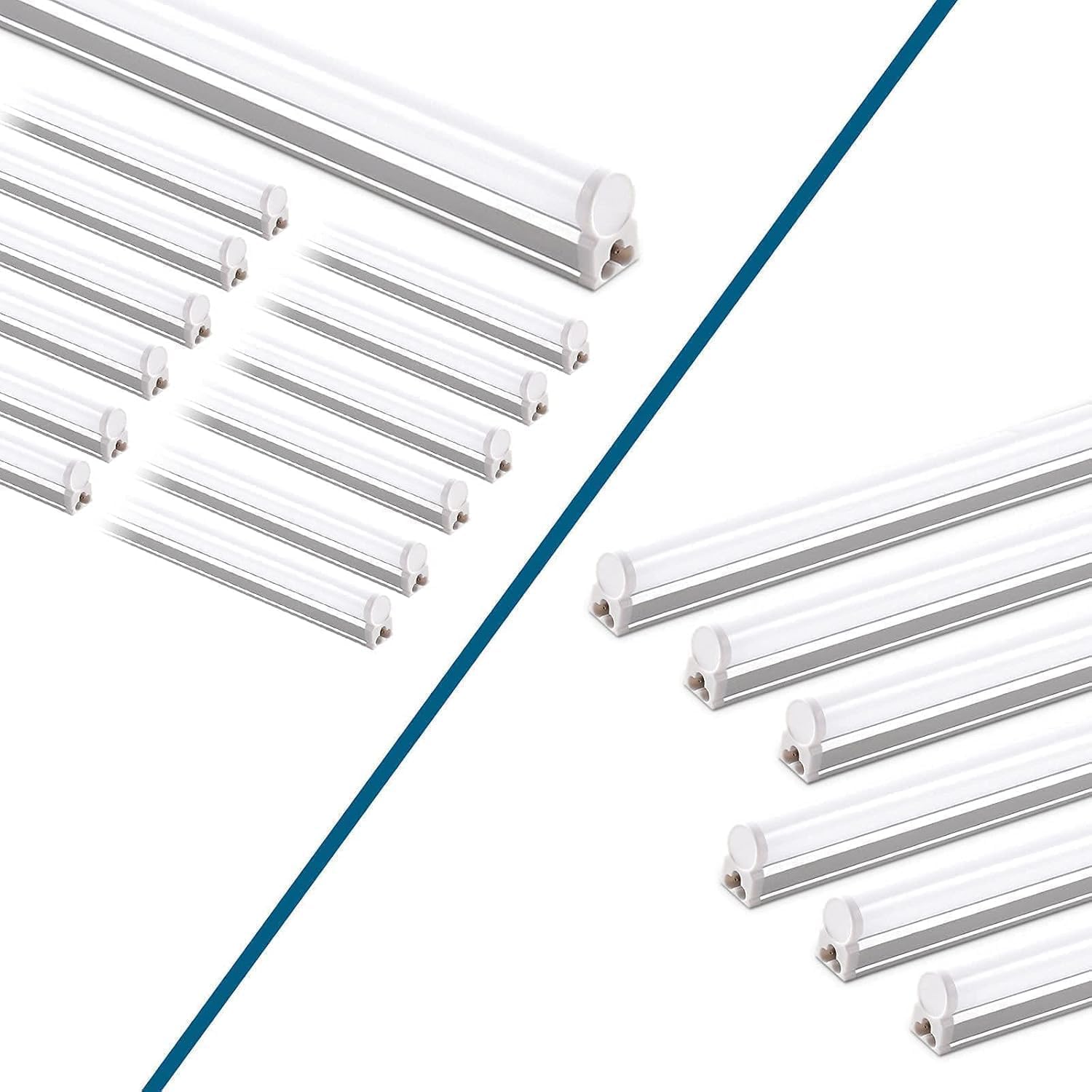 Barrina 18-Pack LED T5 Integrated Fixture - 4FT Super Bright White Light (2200lm, 6500K, 20W) - Shop, Ceiling & Under Cabinet Lighting with Built-in On/Off Switch - Perfect for Garages, Workshops, Kitchens & Retail Spaces