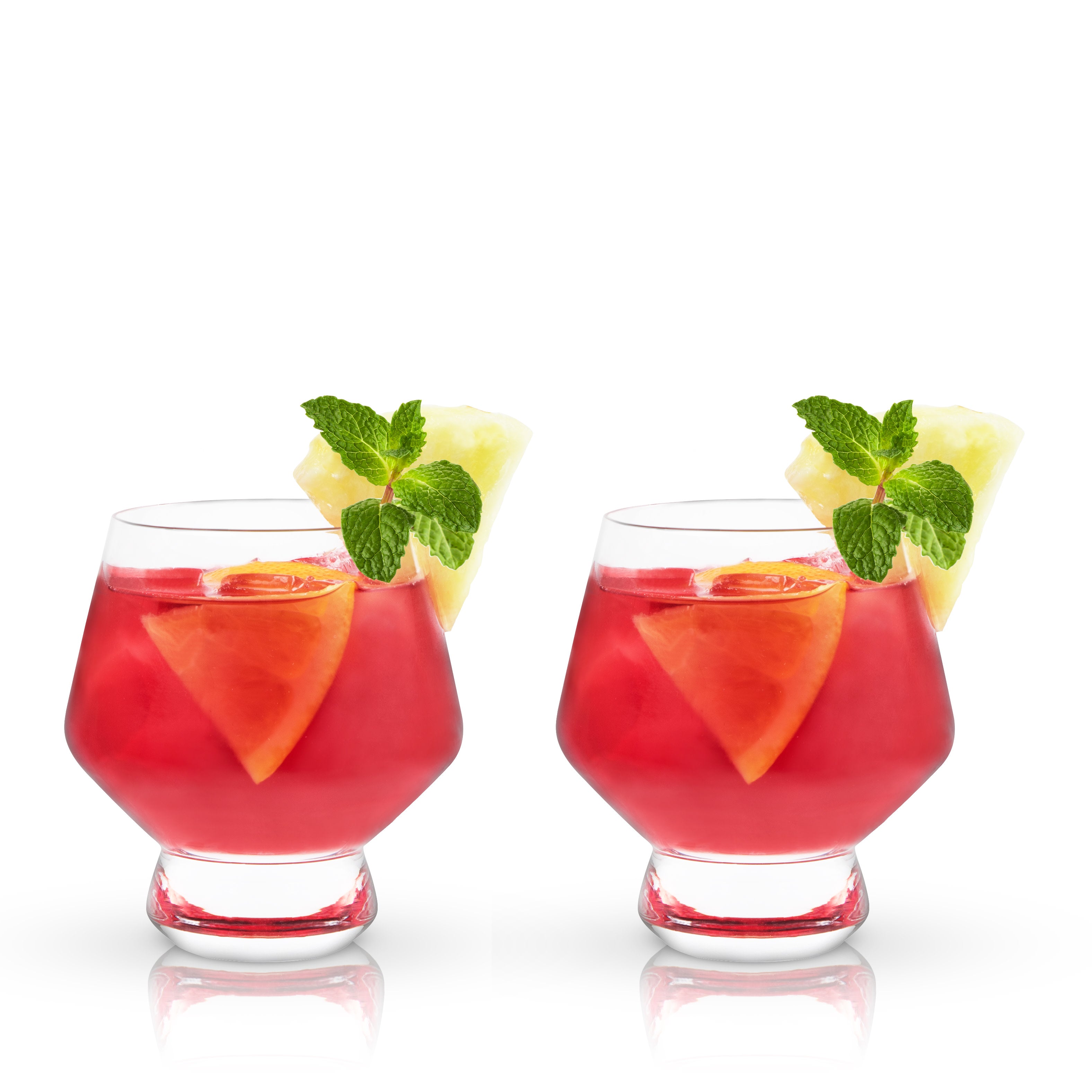 Elegant Raye Footed Crystal Punch Glasses Set of 2 - Perfect for Cocktail Parties, Weddings & Home Decor