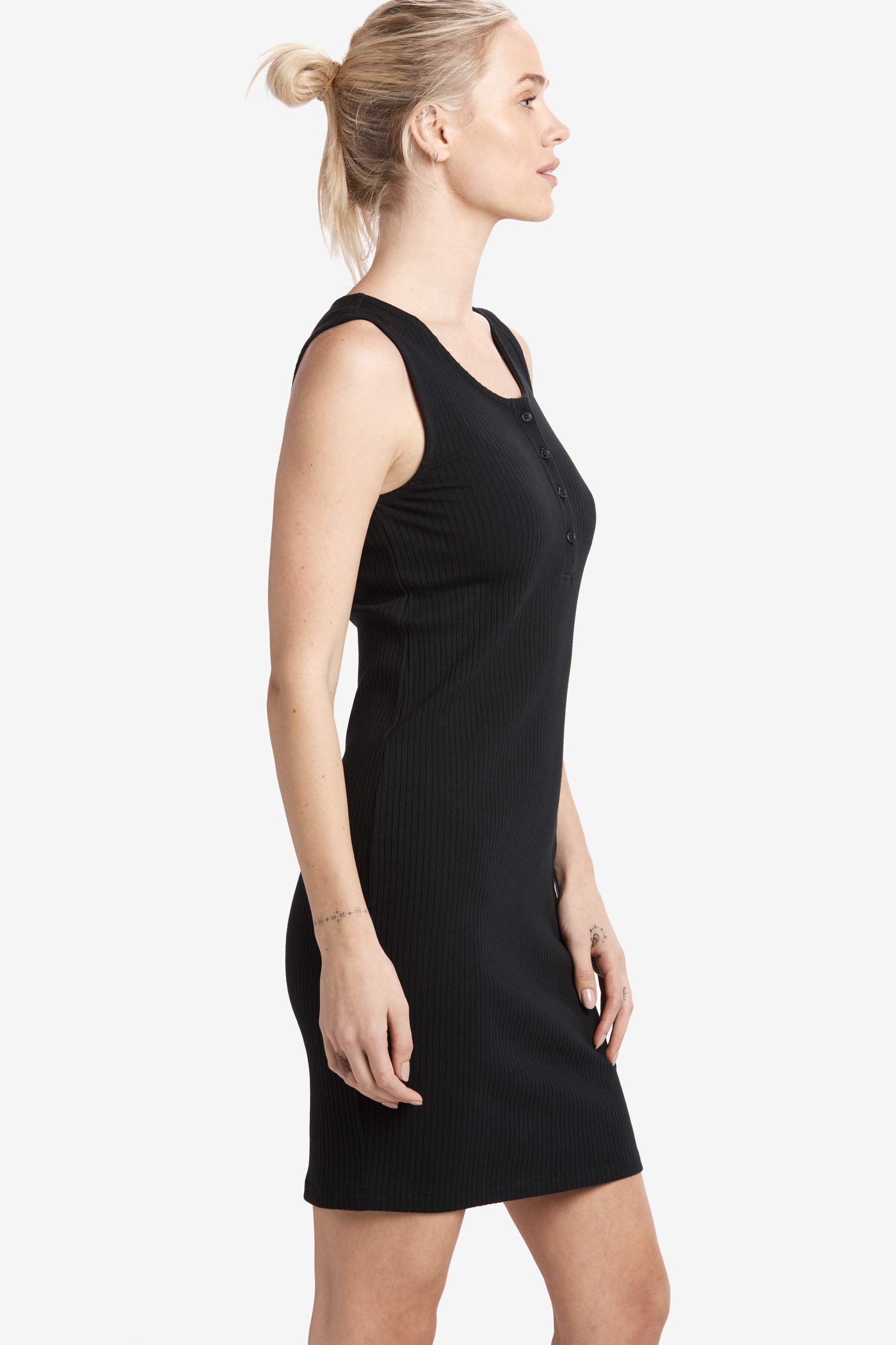 Lole Ray Dress for Women - Black Midi Dress with Short Sleeves | Perfect for Summer, Beach Vacations & Casual Outings