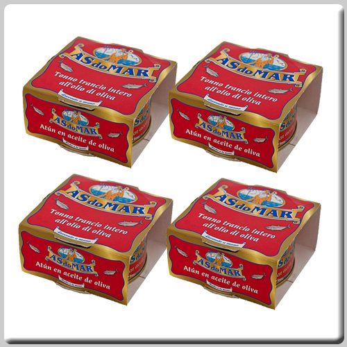 Premium As Do Mar Tuna in Olive Oil - 4 Pack (Wild Caught, Skinless & Boneless) - Perfect for Salads, Sandwiches & Keto Meals