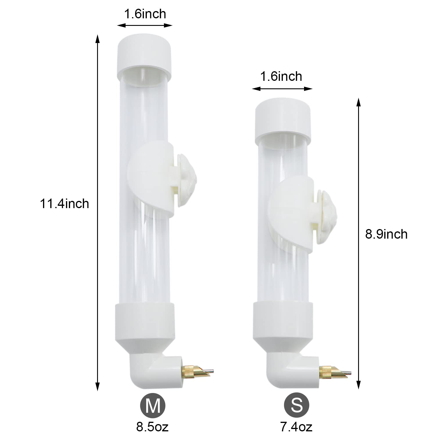 Automatic Bird Water Dispenser for Parrots, Parakeets, Cockatiels, Conures & Caiques - Small/Medium Size Pet Bird Water Feeder - Perfect for Cages, Aviaries & Travel Use