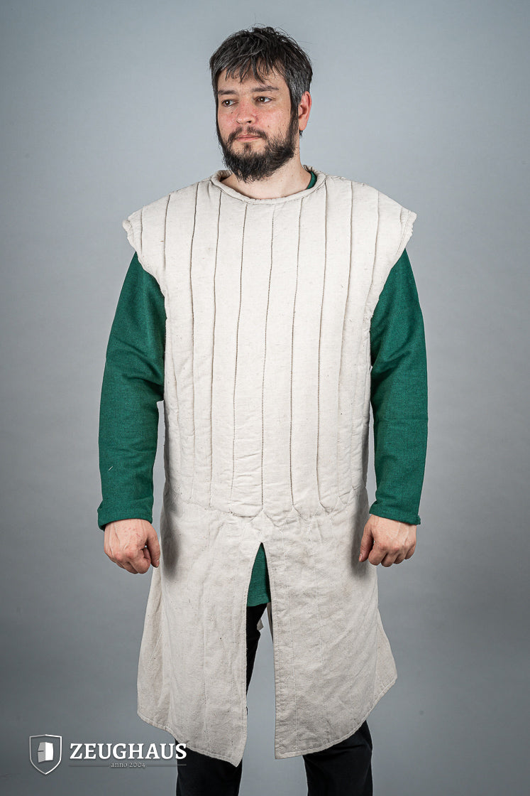 Medieval Sleeveless Gambeson - Natural Linen Armor for LARP, Cosplay & Historical Reenactment | Perfect for Renaissance Fairs & Combat Training