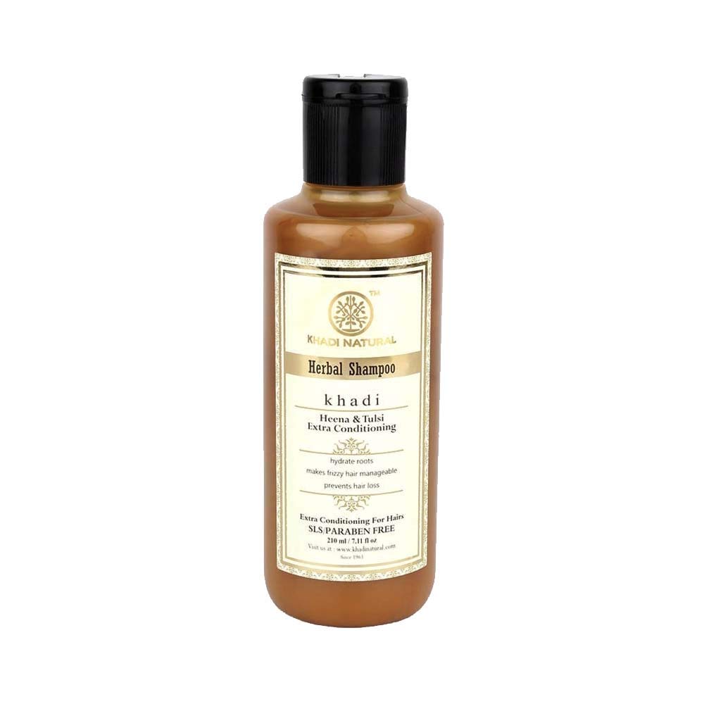Herbigiri Natural Herbal Henna Tulsi Shampoo 210ml - Ayurvedic Hair Care for Shine & Growth - Perfect for Dry, Damaged Hair & Scalp Health