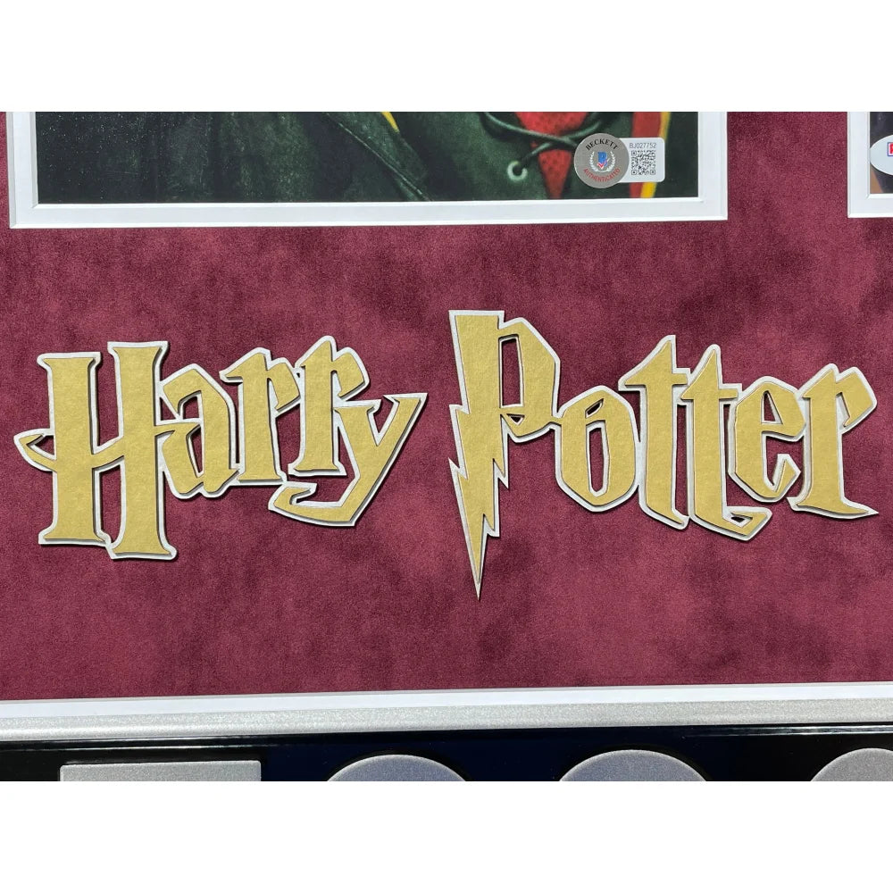Daniel Radcliffe & Rupert Grint Harry Potter Signed 8x10 Photo - Framed Collectible with COA PSA BAS Authentication - Perfect for Potterhead Collections, Fan Cave Decor, and Autograph Memorabilia Displays