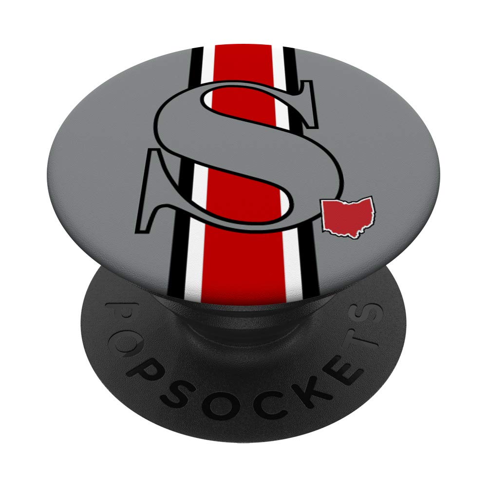 State of Ohio Letter S PopSocket PopGrip: Swappable Phone & Tablet Grip for Secure Hold, Stand, and Custom Style | Perfect for Travel, Work, and Everyday Use