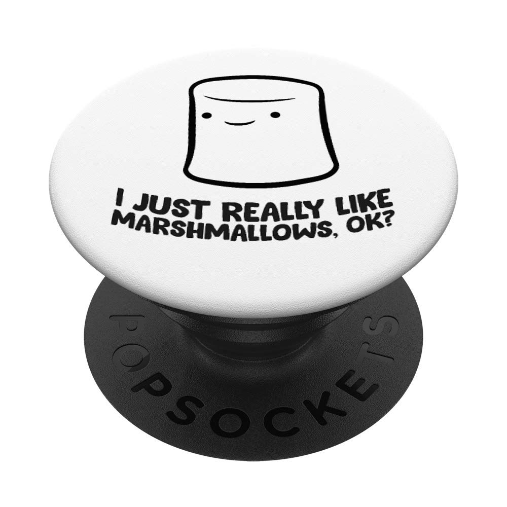 I Just Really Like Marshmallows - Swappable PopGrip for Phones & Tablets | Cute Marshmallow PopSocket Accessory for Daily Use, Travel & Office