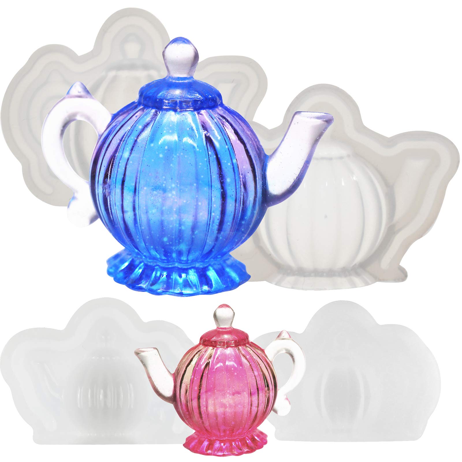 UV Resin Epoxy Silicone Mold for Jewelry Casting - 2-Piece Tea Pot Shaped Tray Set for DIY Crafts, Resin Art, and Small Decorative Items | Perfect for Home Decor, Gift Making & Craft Projects