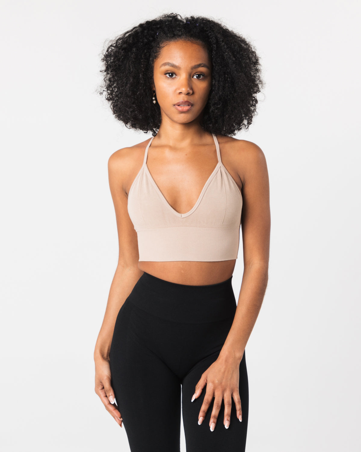 Seamless Ribbed Bra - Soft Linen Comfort for Everyday Wear | Perfect for Yoga, Workouts & Relaxing at Home