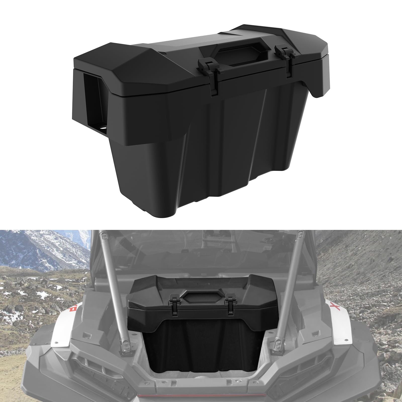 2024 Polaris RZR XP 1000/XP 4 1000 Waterproof Forward Cargo Storage Box - 82 QT Heavy-Duty Polypropylene Replacement Bin (Fits OEM #2889611) - Perfect for Off-Road Adventures, Hunting Gear Storage & Trail Riding Accessories