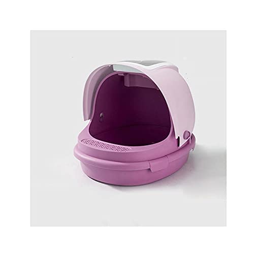 Large Fully Enclosed Clamshell Cat Litter Box - Odor Control & Splash-Proof Design - Premium Cat Toilet Supplies for Indoor Cats (Color: C) - Perfect for Small Apartments & Multi-Cat Households