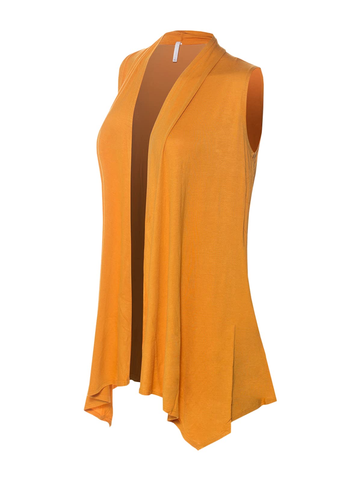 Olivia Women's Sleeveless Open Front Draped Cardigan Vest - Lightweight Summer Cover-Up for Beach, Office & Casual Outings