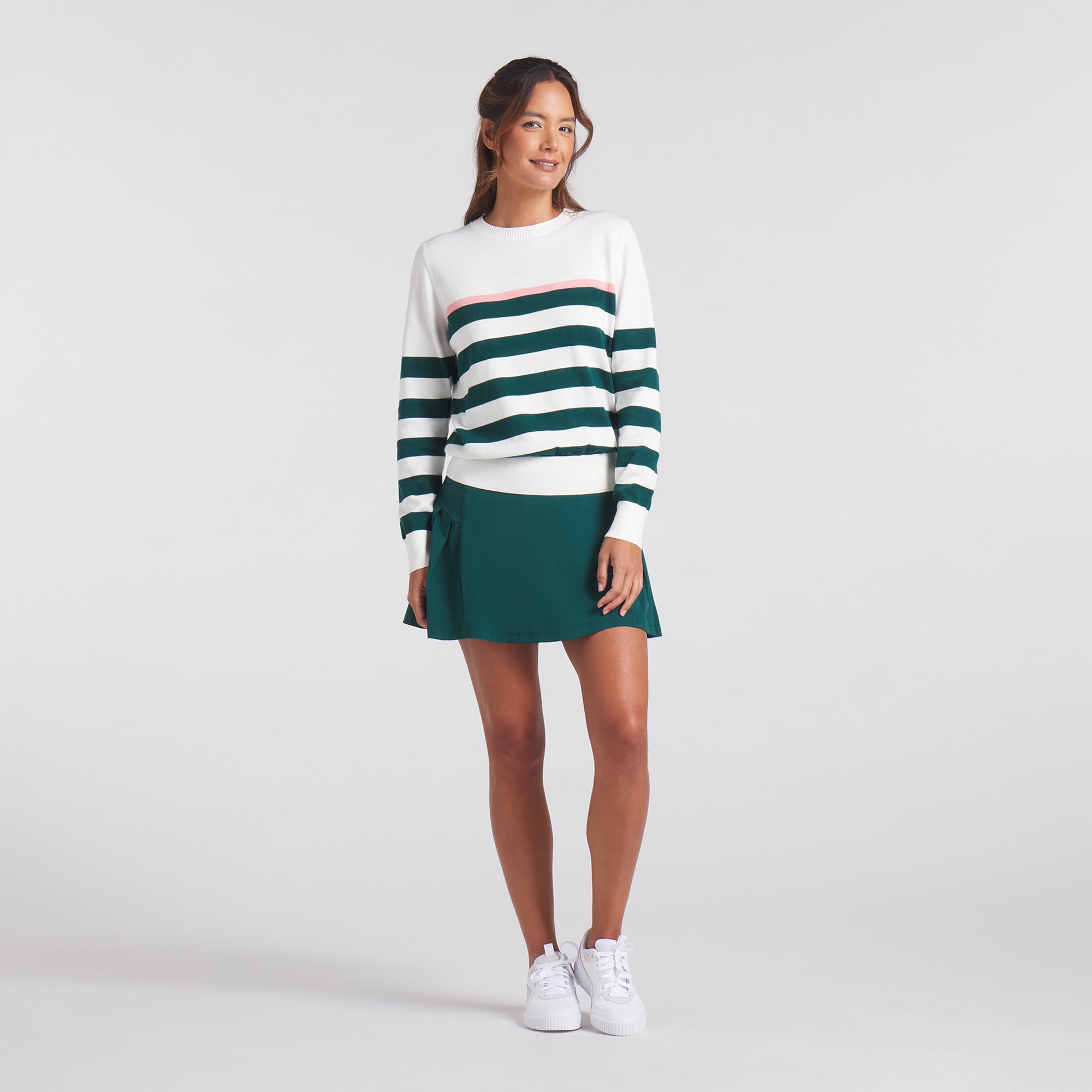 Women's Striped Golf Sweater - Lightweight & Breathable Resort Wear for Golfing & Casual Outings