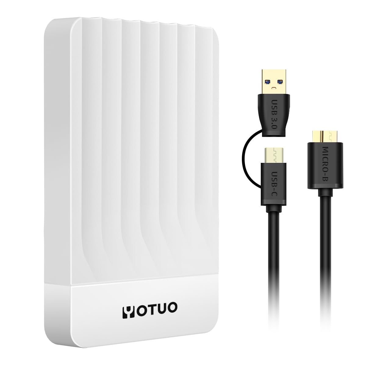 500GB Portable External Hard Drive USB 3.0 - High-Speed HDD Storage for PC, Mac, Laptop, PS4, PS5, Xbox One & Series X/S - Plug & Play Expansion for Gaming, Office & Backup (White)