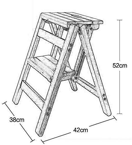FADUNI Creative Innovative Folding Step Stool - Multifunctional Wooden Kitchen Ladder Stool, Library Step Stool, Foldable Chair for Home & Office Use