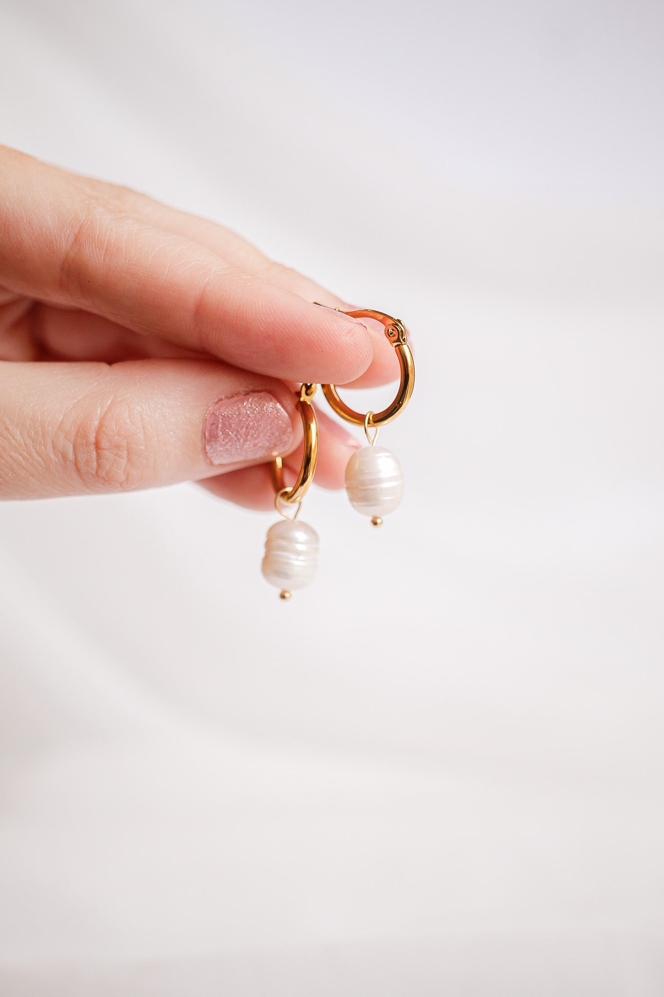 Elegant Freshwater Pearl Cape Cod Hoop Earrings - Perfect for Weddings, Parties & Everyday Wear