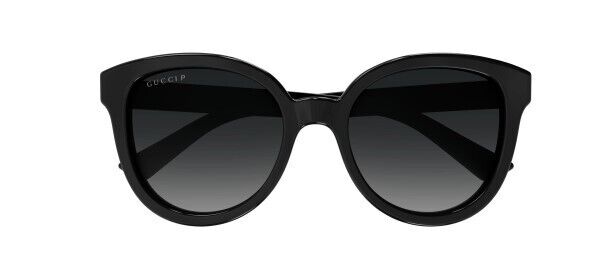 Gucci GG1315S 002 Black/Grey Polarized Cat Eye Sunglasses for Women - UV Protection, Fashion Accessory for Outdoor Activities, Beach & Driving