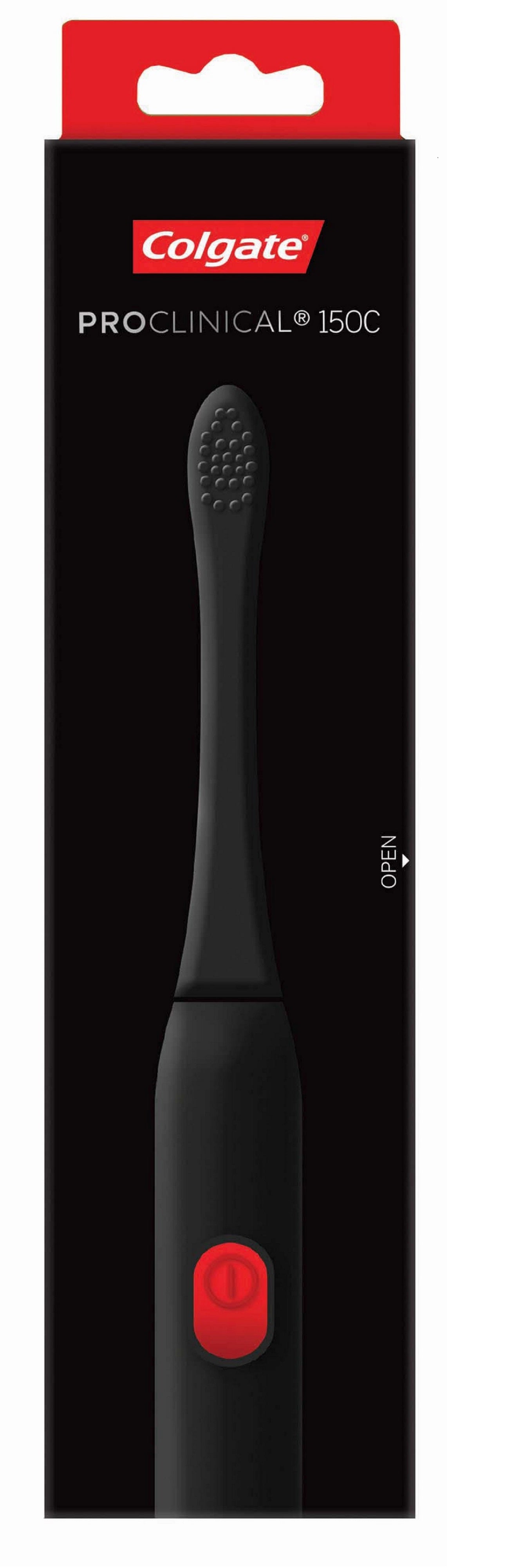 Colgate Pro Clinical B150c Black Charcoal Sonic Electric Toothbrush - Whitening, Deep Cleaning, Rechargeable - Perfect for Travel & Daily Oral Care