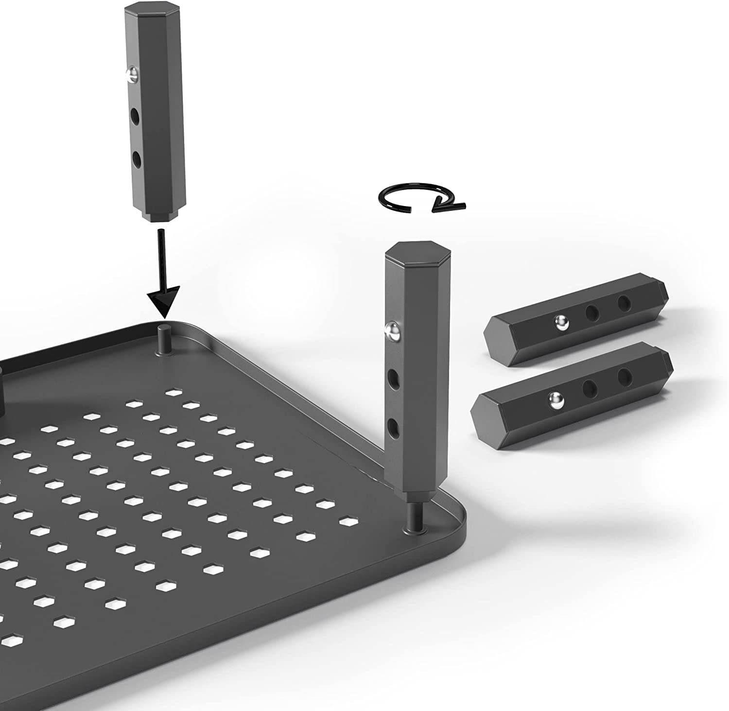 EVOOMI Monitor Stand Riser - Ergonomic Computer Desk Organizer with Anti-Skid HD Hexagonal Steel Base - Free Cable Management Ties - Perfect for Laptop, Desktop, Printer & iMac - Boost Productivity in Home Office & Workspace