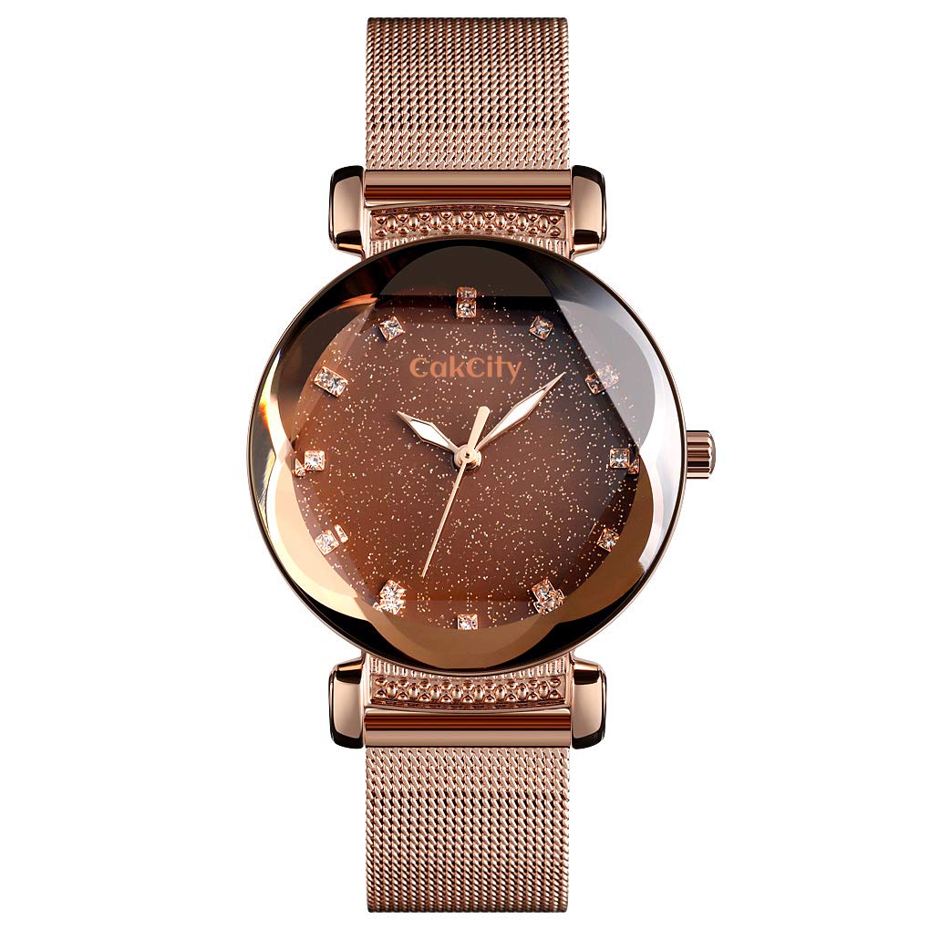 Starry Sky Watch for Women - Luxury Analog Dress Watch with Luminous Dial & Steel Band - Perfect for Casual & Evening Wear
